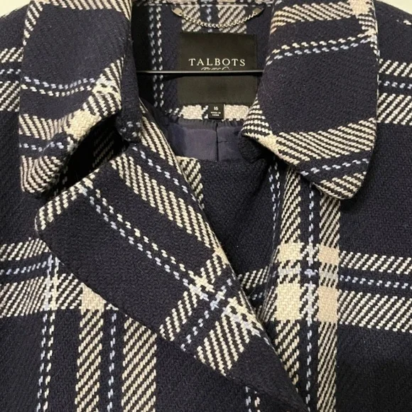 Talbots Women's Plaid Jacket - Black and White - Picture 6 of 9